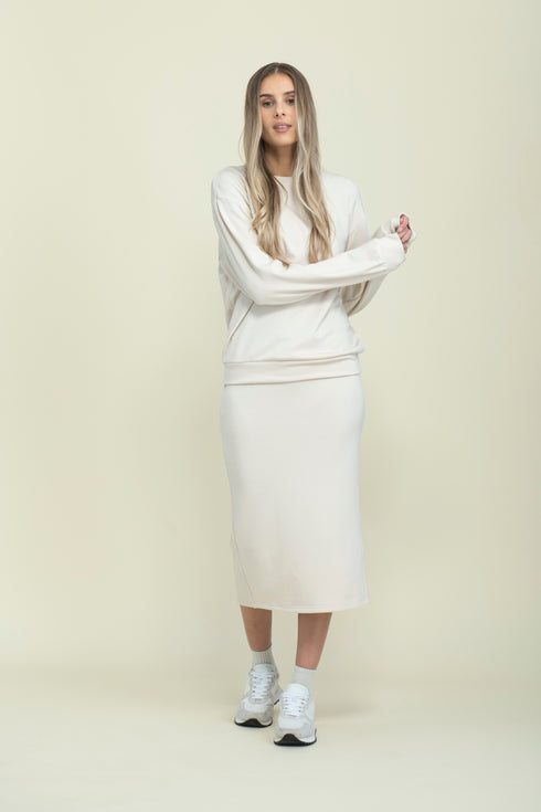 Erin-Luxe Fleece Midi Skirt